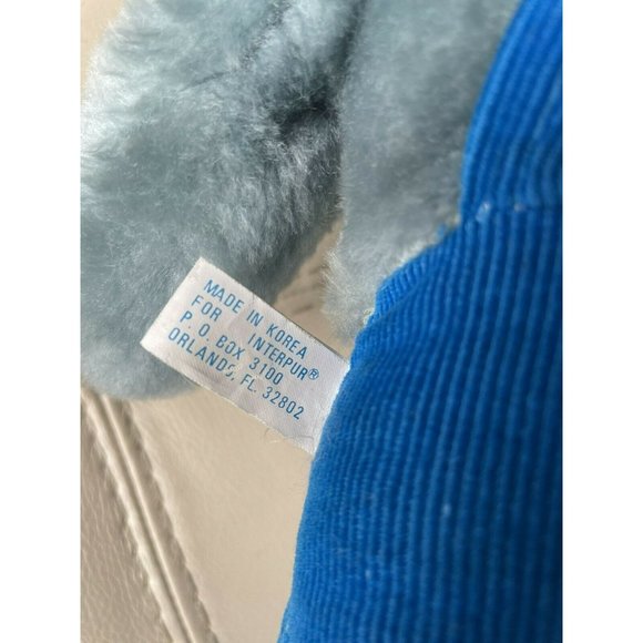 Vtg 70s 80s Plush Toy INTERPUR Elephant / Anteater Corduroy Overalls Korea - Picture 4 of 8